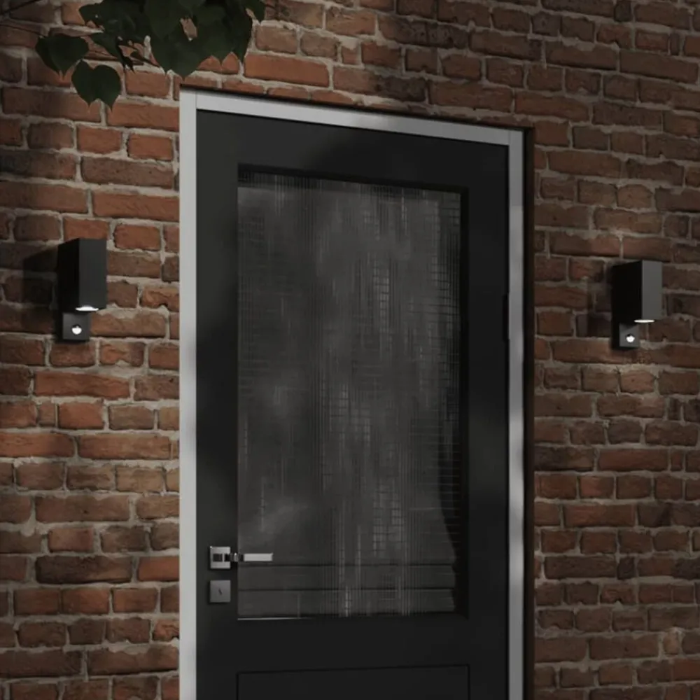 Verlichting*vidaXL Buitenwandlamp met sensor gegoten aluminium zwart
