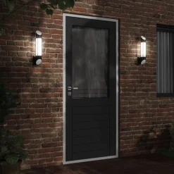 Verlichting*vidaXL Buitenwandlamp roestvrij staal Zwart