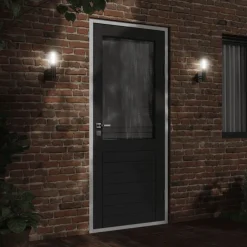 Verlichting*vidaXL Buitenwandlamp roestvrij staal Zwart