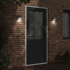 Verlichting*vidaXL Buitenwandlamp roestvrij staal Zwart