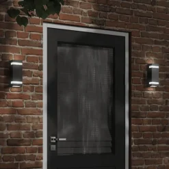 Verlichting*vidaXL Buitenwandlamp roestvrij staal Zwart