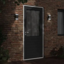 Verlichting*vidaXL Buitenwandlamp roestvrij staal Zwart