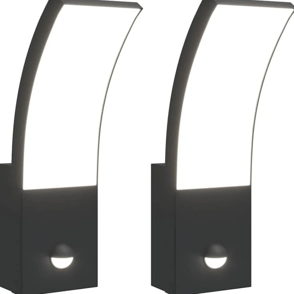 Buitenwandlampen 2 st LED met sensors gegoten aluminium>vidaXL Online
