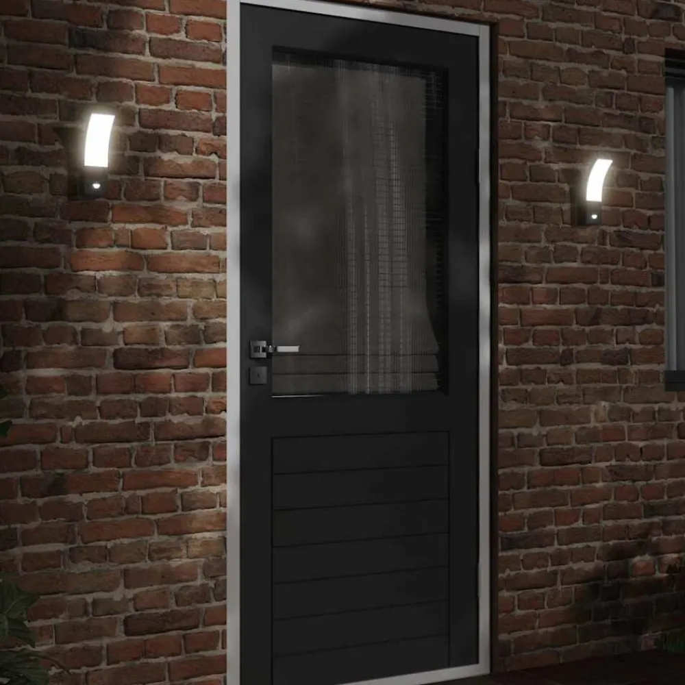 Buitenwandlampen 2 st LED met sensors gegoten aluminium>vidaXL Online