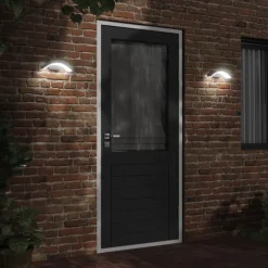 Verlichting*vidaXL Buitenwandlampen 2 st LED gegoten aluminium Zwart