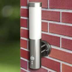 Verlichting*vidaXL Buitenwandlampen 2 st. met sensor roestvrij staal
