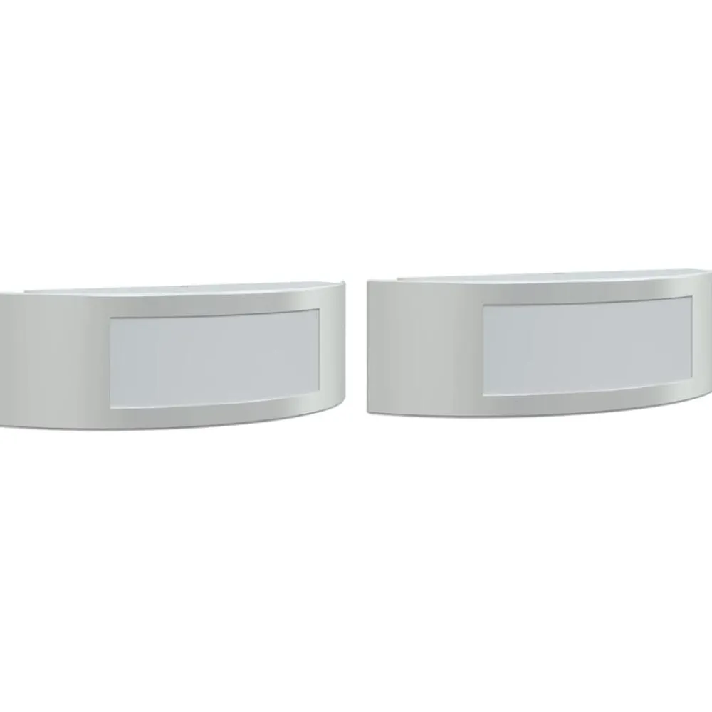 Verlichting*vidaXL Buitenwandlampen 2 st roestvrij staal kleurig Zilver