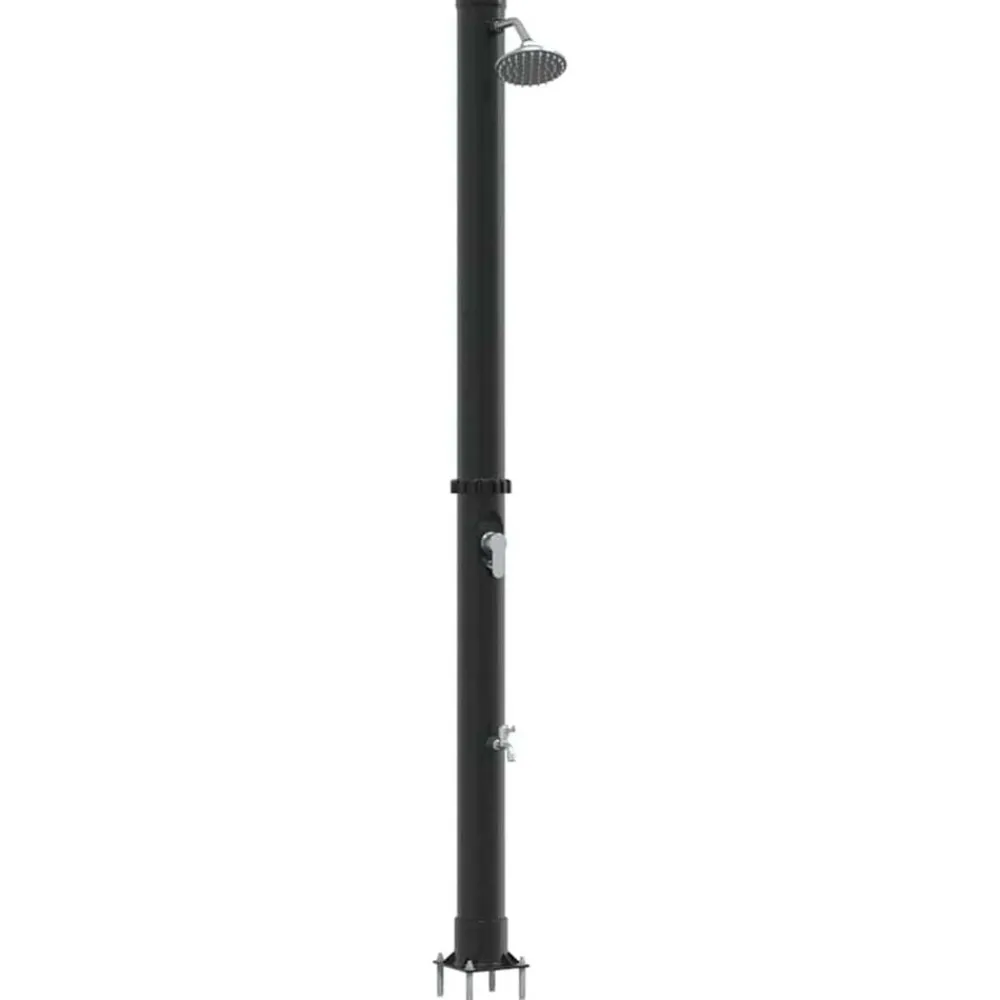 Buitenzonne-douche Zwart 217 cm PVC en Aluminium>vidaXL