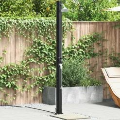 Buitenzonne-douche Zwart 217 cm PVC en Aluminium>vidaXL
