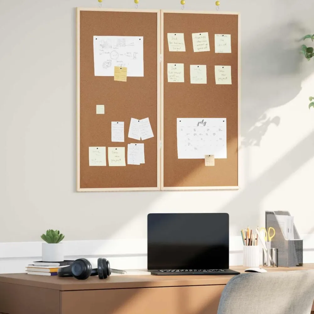 Bulletinbord Bruin 80 x 80 x 1.4 cm Massief grenenhout>vidaXL Hot