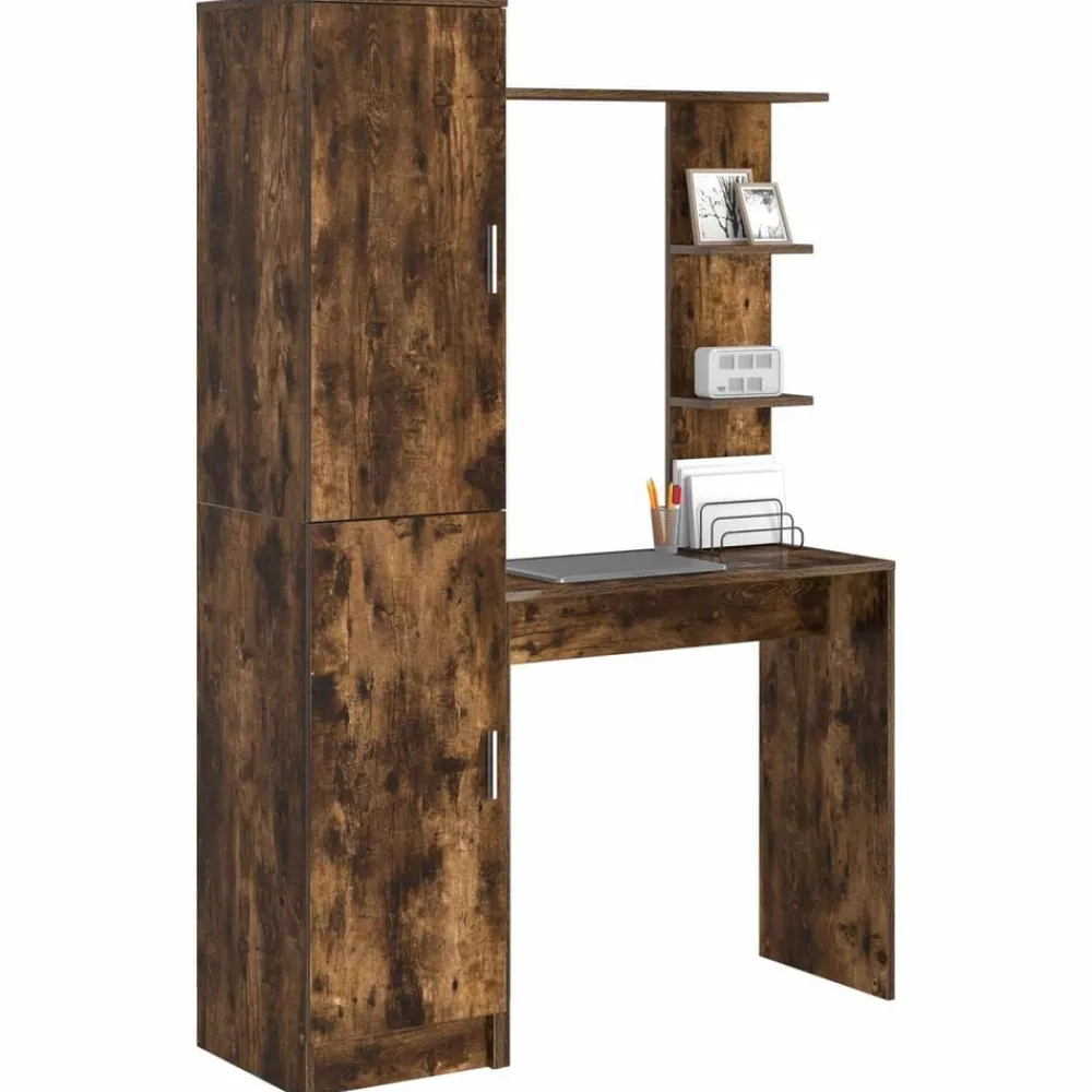 Kantoormeubelen*vidaXL Bureau 2 pcs Gerookt eiken