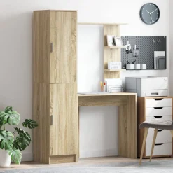 Kantoormeubelen*vidaXL Bureau 2 pcs Sonoma eiken