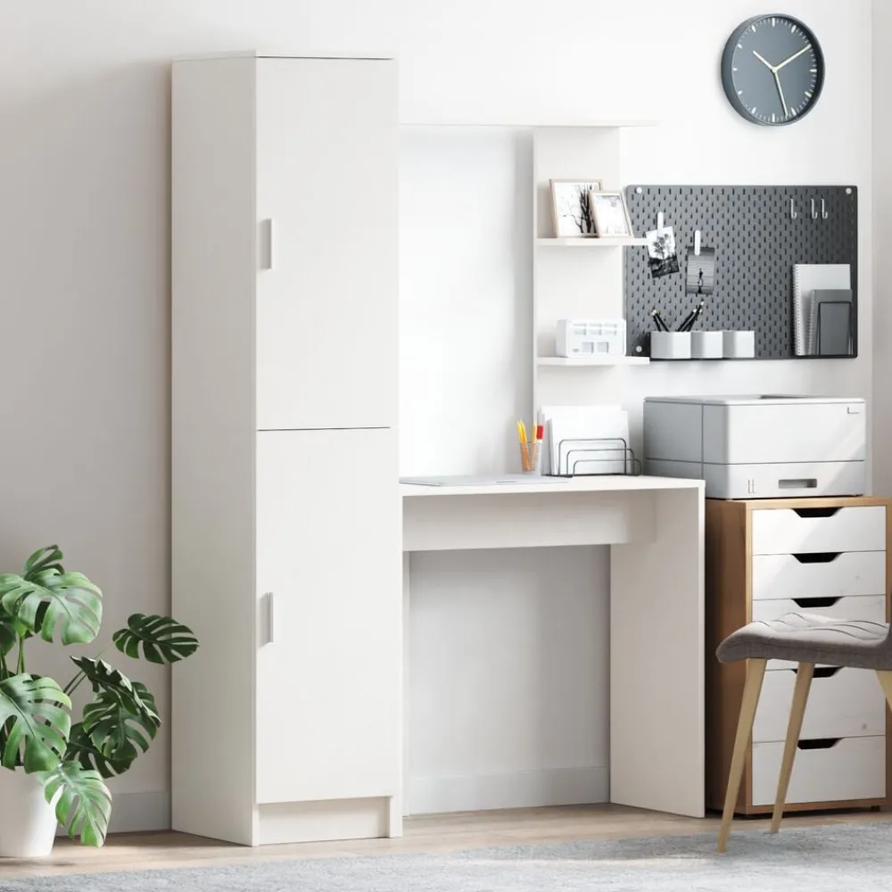 Kantoormeubelen*vidaXL Bureau 2 pcs Wit