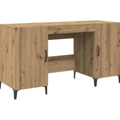 Kantoormeubelen*vidaXL Bureau Ambachtelijk eiken 140 x 50 x 75 cm Bewerkt hout artisanaal eikenkleurig
