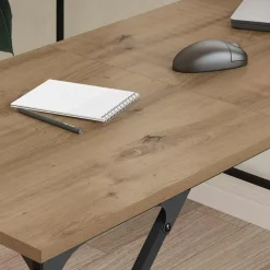 Kantoormeubelen*vidaXL Bureau Artisan Eiken 149 x 149 x 75 cm Bewerkt hout artisanaal eikenkleurig