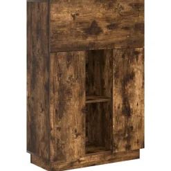 Kantoormeubelen*vidaXL Bureau 71,5 x 31,5 x 106,5 cm Bewerkt hout Gerookt eiken