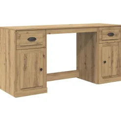 Kantoormeubelen*vidaXL Bureau met kast Artisan Eiken 154,5 x 50 x 75 cm Bewerkt hout artisanaal eikenkleurig