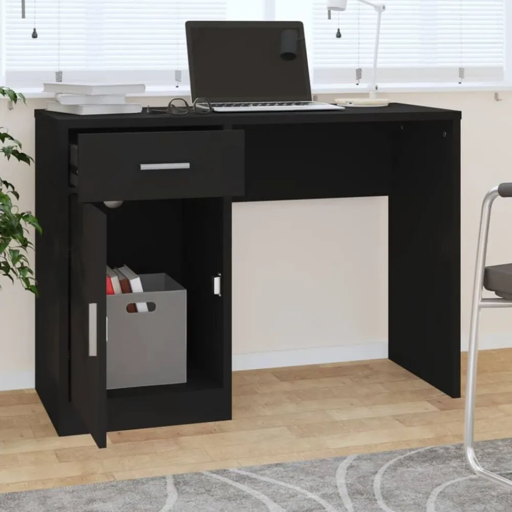 Bureau met kast en lade 100x40x73 cm bewerkt hout>vidaXL Sale