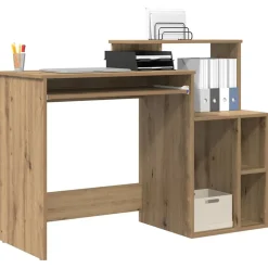 Kantoormeubelen*vidaXL Bureau met lade Artisan Eiken 120,5 x 44 x 88,5 cm Bewerkt hout artisanaal eikenkleurig