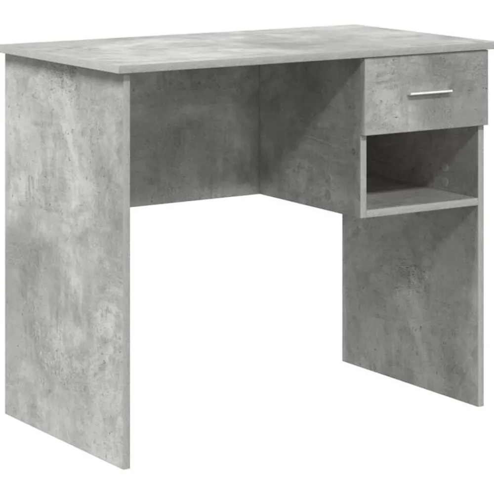 Bureau met lade Beton Grijs 90 x 49 x 75 cm Bewerkt hout>vidaXL Clearance