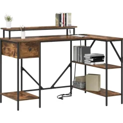 Bureau met lade 120 x 79 x 86,5 cm Bewerkt hout><noscript><img width=