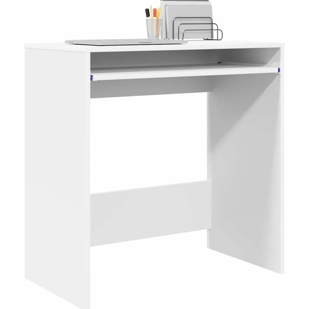 Kantoormeubelen*vidaXL Bureau met lade met opslag 77.5 x 43 x 79 cm Bewerkt hout Wit