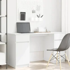 Bureau met lade met plank 140 x 49 x 76 cm Bewerkt hout>vidaXL Clearance