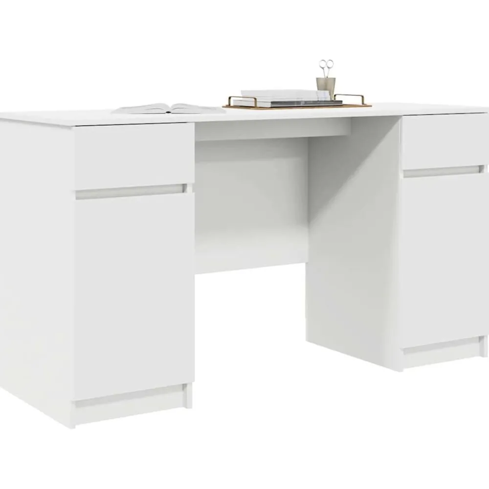 Bureau met lade met plank 140 x 49 x 76 cm Bewerkt hout>vidaXL Clearance