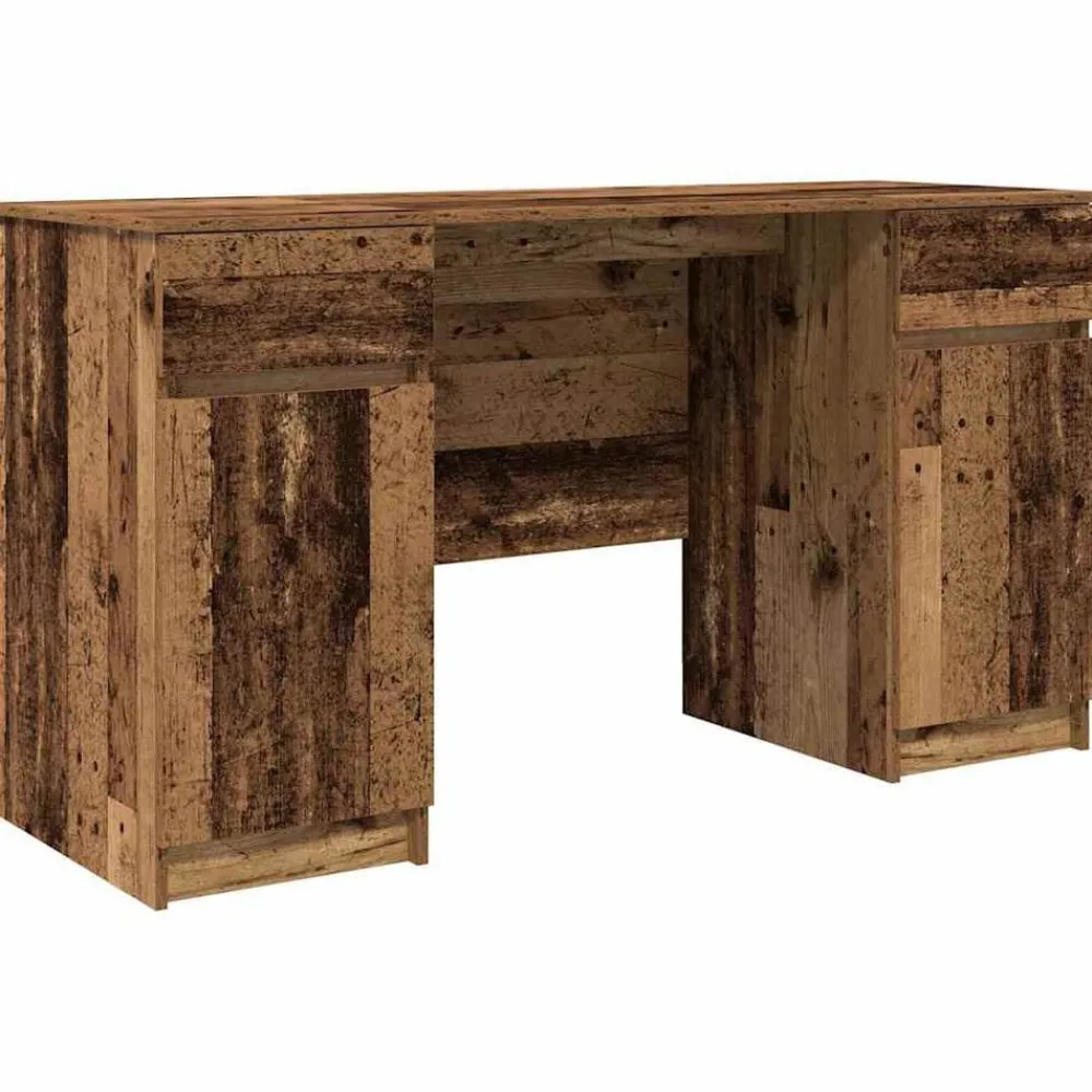Kantoormeubelen*vidaXL Bureau met lade 140 x 49 x 76 cm Bewerkt hout Oud hout