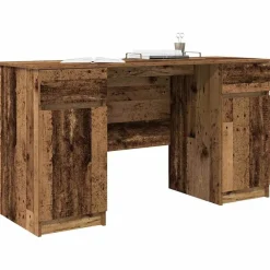 Kantoormeubelen*vidaXL Bureau met lade 140 x 49 x 76 cm Bewerkt hout Oud hout
