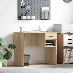 Bureau met lade 90 x 49 x 75 cm Bewerkt hout>vidaXL Online