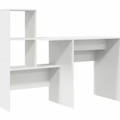 Kantoormeubelen*vidaXL Bureau met lade 131,5 x 50 x 106,5 cm Bewerkt hout Wit