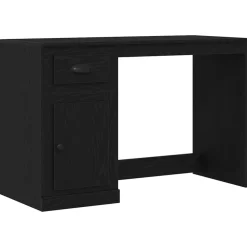 Kantoormeubelen*vidaXL Bureau met lade 50 x 115 x 75 cm Bewerkt hout Zwart eiken