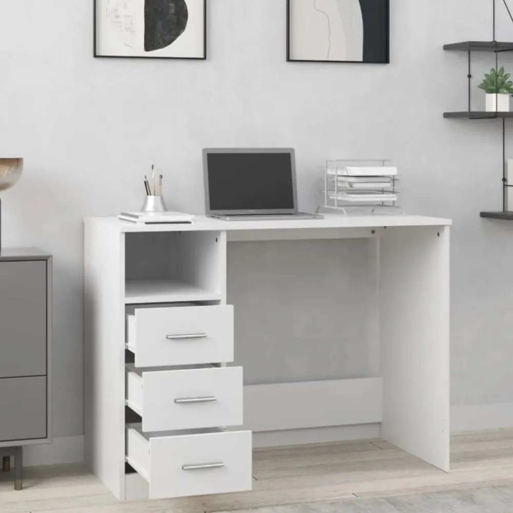 Bureau met lades 102x50x76 cm bewerkt hout>vidaXL Clearance