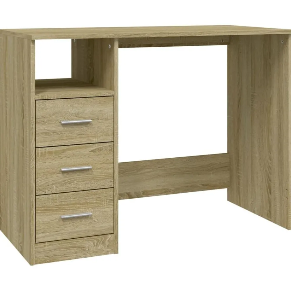 Bureau met lades 102x50x76 cm bewerkt hout kleurig>vidaXL Sale