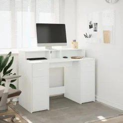 Bureau met LED-verlichting 120x55x91 cm bewerkt hout><noscript><img width=