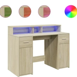Bureau met LED-verlichting 120x55x91 cm hout kleur>vidaXL Online