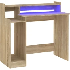 Bureau met LED-verlichting 97x45x90 cm hout kleurig>vidaXL Hot