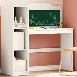 Bureau met open opbergruimte en schoolbord met plank ROROS>vidaXL Clearance