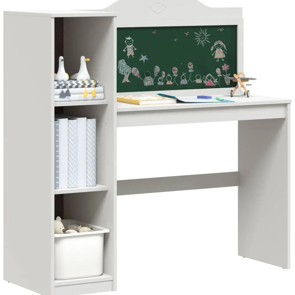 Bureau met open opbergruimte en schoolbord met plank ROROS>vidaXL Clearance