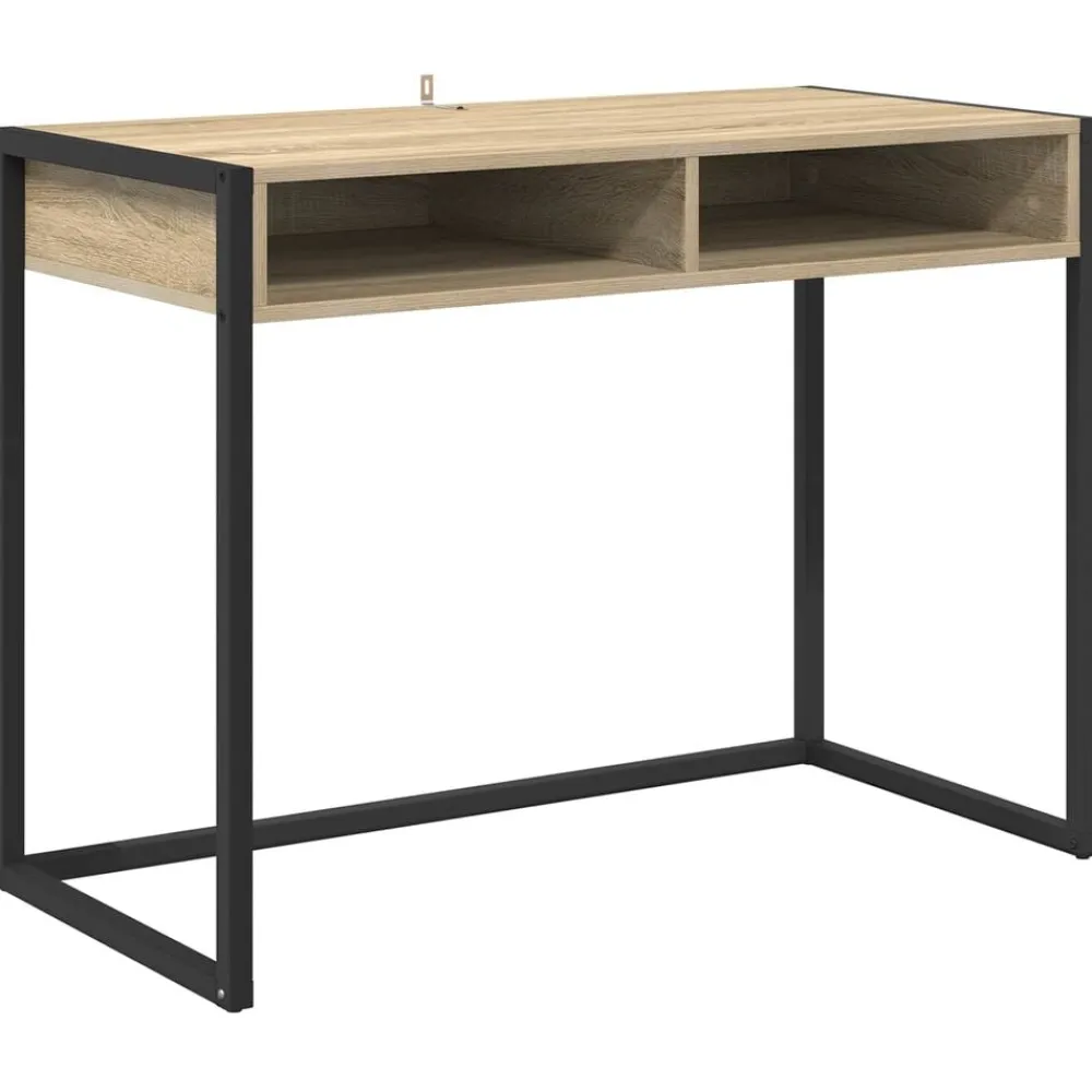 Bureau met opslag Sonoma 100 x 50 x 75 cm Bewerkt hout>vidaXL Clearance
