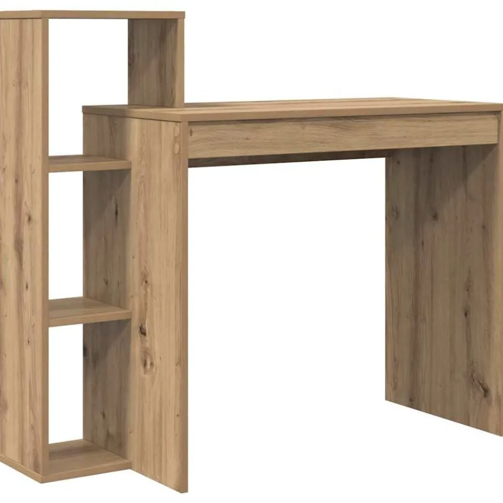 Bureau met plank Artisan Eiken 100 x 40 x 90 cm Bewerkt hout>vidaXL Best