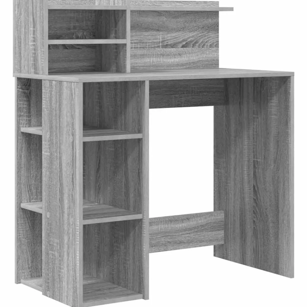 Bureau met plank 90 x 48 x 101,5 cm Bewerkt hout>vidaXL Outlet