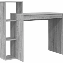 Kantoormeubelen*vidaXL Bureau met plank 100 x 40 x 90 cm Bewerkt hout Grijs sonoma