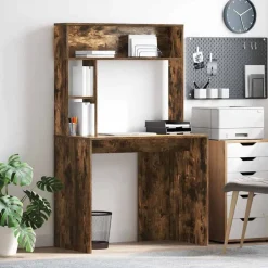 Bureau met plank 91 x 50 x 149 cm Bewerkt hout>vidaXL Outlet
