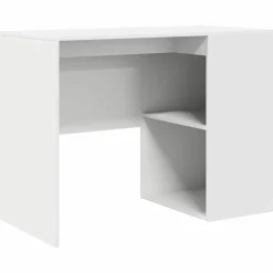 Kantoormeubelen*vidaXL Bureau met plank met opslag 102 x 50 x 75 cm Bewerkt hout Wit