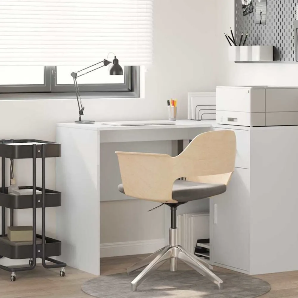 Kantoormeubelen*vidaXL Bureau met plank met opslag 102 x 50 x 75 cm Bewerkt hout Wit