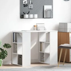 Bureau met plank met opslag 90 x 50 x 75 cm Bewerkt hout>vidaXL Outlet