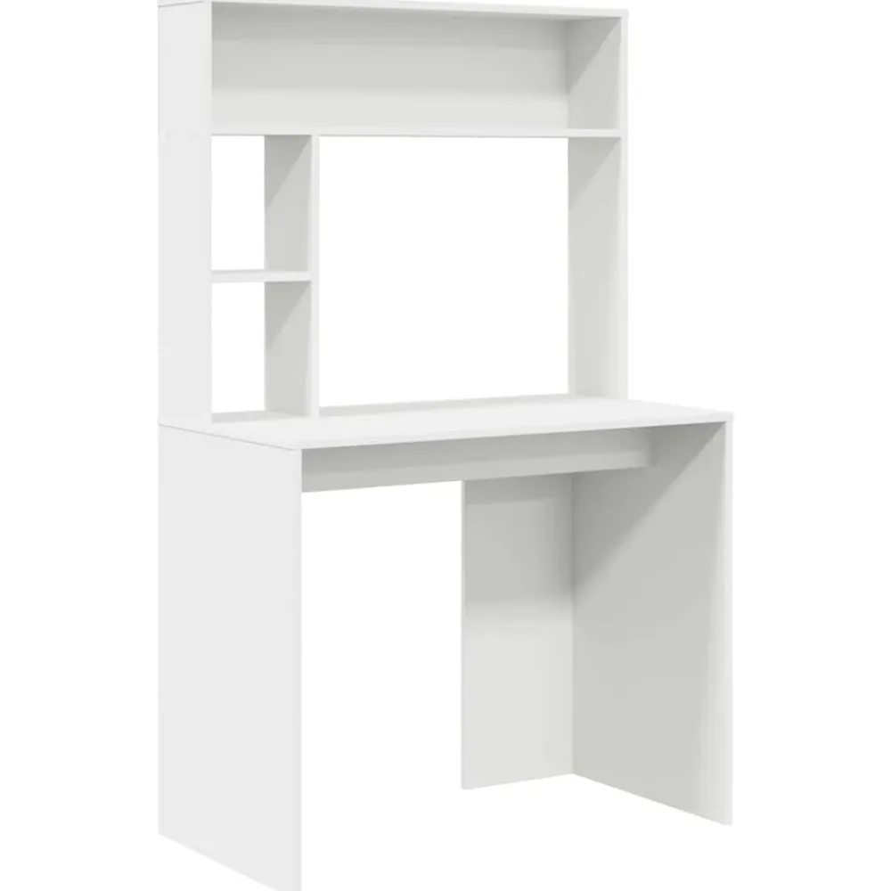 Kantoormeubelen*vidaXL Bureau met plank met opslag 91 x 50 x 149 cm Bewerkt hout Wit