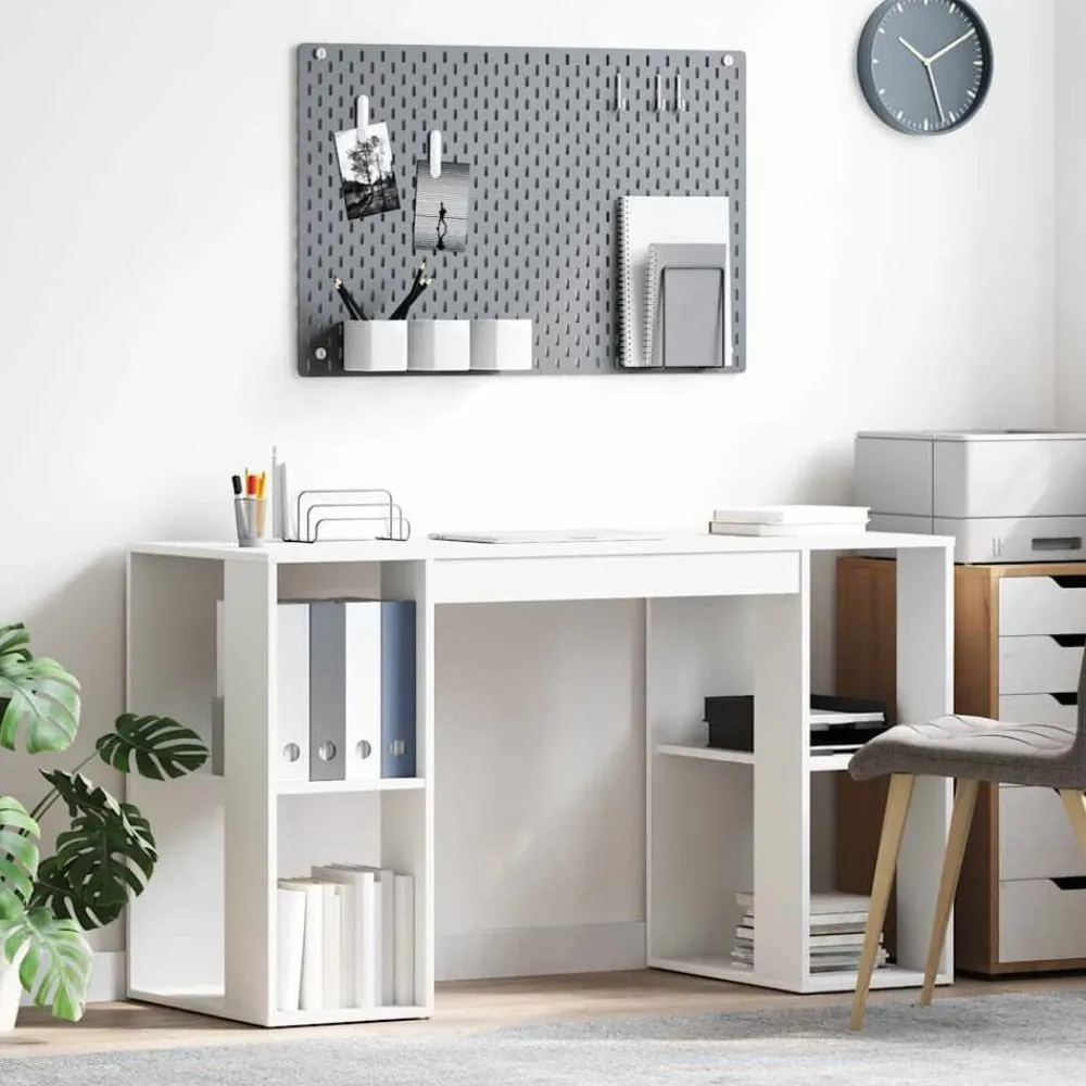 Bureau met plank met opslag 130 x 50.5 x 75 cm Bewerkt hout>vidaXL Sale
